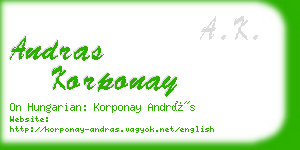 andras korponay business card